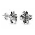 LeCalla 925 Sterling Silver Knot Stud Earrings Jewelry | Italian Design Love Knot Stud Earring | Celtic Knot Stud Earrings for Women - color: Antique Love Knot