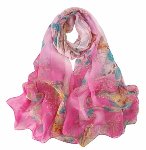 Xyueanlo Fashion Scarves for Women Lightweight Elegant Scarf Sunscreen Wraps Shawls - color: Rose Red