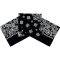 Bandanas for Women and Men，3 Pack Super Soft Thin 60s Preium Cotton 22 inch Handkerchiefs - color: 3 Pack-black