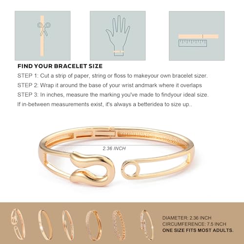 6PCS Gold Designer Classic Bangle Bracelet Set for Women, 18K Gold Plated with AAA Cubic Zirconia, Ideal Gift for Birthday Christmas Valentine's Day Mother's Day - color: Classic Style - Minimalist Elements