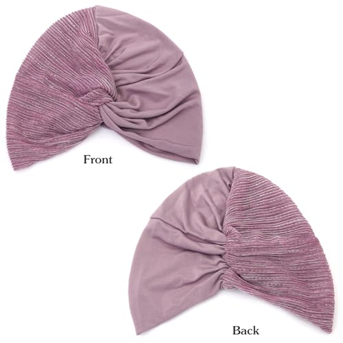 XYIYI Chemo Headwear Turban for Women, Cancer Patients Head Wrap Cover Hat for Hair Loss - color: Purple