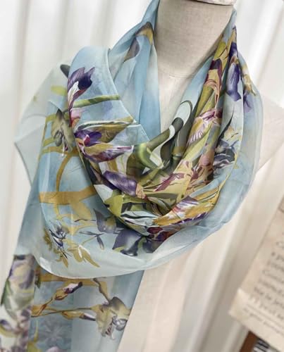 Xyueanlo Fashion Scarves for Women Lightweight Elegant Scarf Sunscreen Wraps Shawls - color: Orchid Turquoise