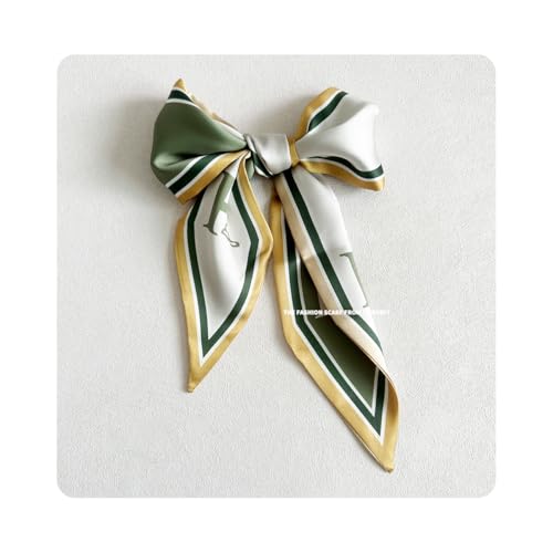 Hair Head Neck Bag Long Scarf Versatile Wrap for Women Soft & Lightweight for Everyday Chic - color: 14 Green 3.7 X 34 Inch