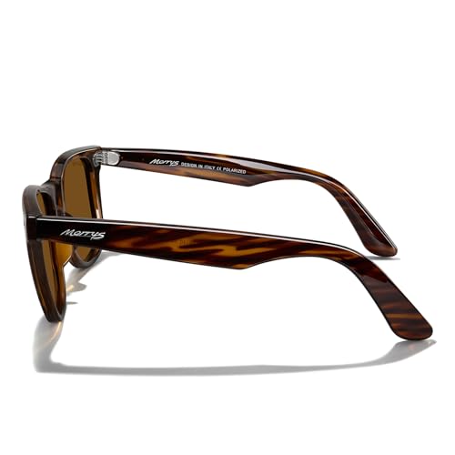 MERRY'S Classic Square Shape Polarized Sunglasses for Womens Mens Retro Designer UV400 Sun Glasses S6140 - color: Brown Stripe Frame/Brown Lens