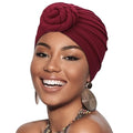 African Women Turban Caps Pre-Tied Twisted Turbans Head Scarf for Women Hair Wraps Cover Beanie Cancer Chemo Headwear - color: 1 Pack Twisted Braid: Burgundy