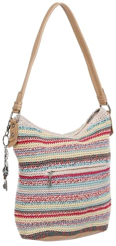 The Sak Sequoia Hobo Bag - Hand Crochet Large Women's Purse for Everyday & Travel - Durable Handbag & Tote With Zipper Pocket - color: Eden Stripe