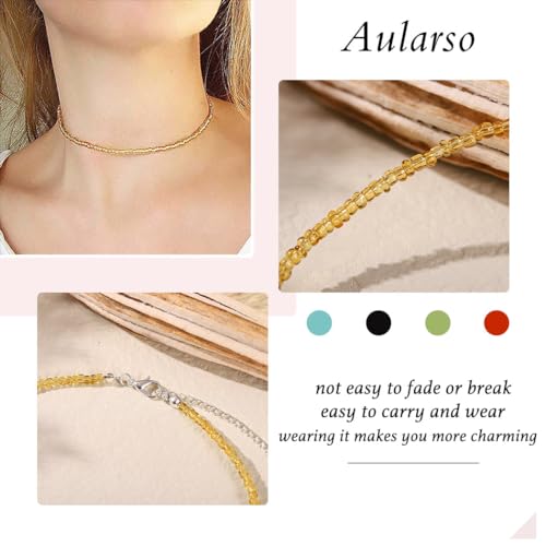 Boho Beaded Choker Necklace Colorful Short Necklaces Summer Beach Necklaces Jewelry for Women - color: Gold