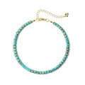 XIJIN Natural Stone Beaded Anklets for Women Handmade Beach Boho Turquoise Beads Ankle Bracelet Jewelry Gift for Her - color: B