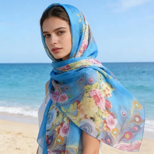 Womens Sexy Bohemian Floral Beach Cover Up Sarong Wrap Swimsuit Beachwear - color: A-blue