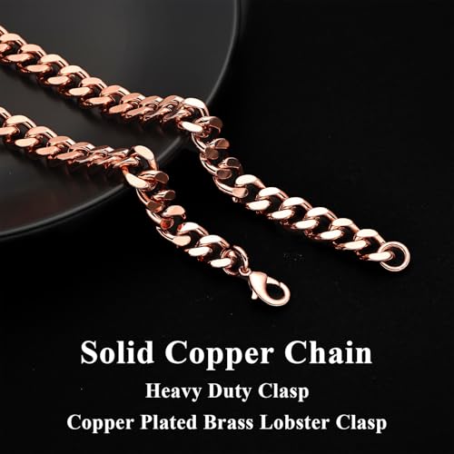 Heavenly Metals Copper Bracelet for Men & Women – 99.9% Pure Copper Cuban Link Chain – 5mm, 7mm, 9mm, 12mm Width – 6.5" to 9" Length – Gift Box Included – USA Brand