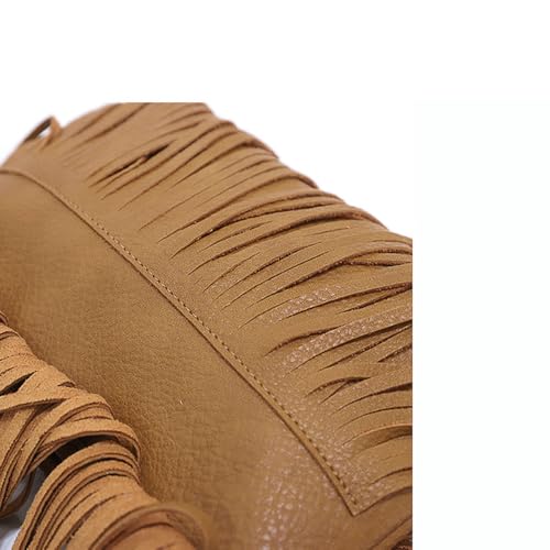 Stylish Fringe Crossbody Bag Bohemian Sling Bag Brown Lightweight Purse Hippie Small Shoulder bagTassel Leather - color: Brown