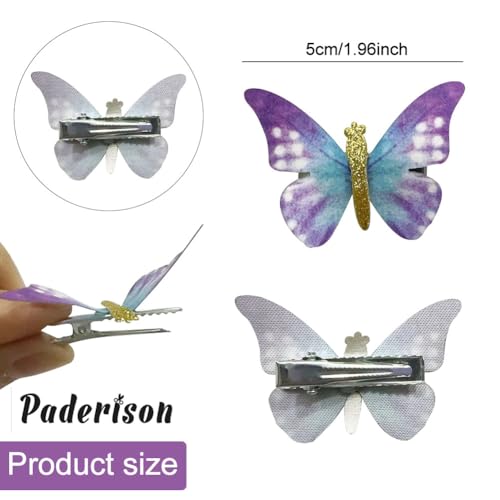 20Pcs Butterfly Hair Clips Moving Rainbow Glitter Clips Fairy Accessories for Women Hair Accessories for Teens Colorful Hair Clips - color: Rainbow