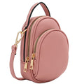 FashionPuzzle Two Compartment Mini Crossbody Bag | Two Compartment - color: Dusty Pink