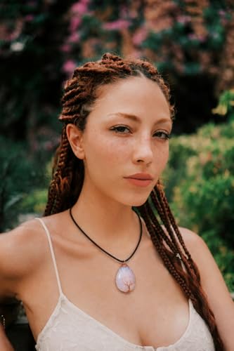 7 Chakra Gemstone Healing Crystals Necklace - Copper Wire Wrapped Natural Unisex Hippie Leather Choker - color: 3. Opal