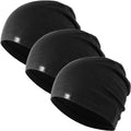 WTACTFUL 3 Pieces Cooling Skull Caps for Men & Women - Soft & Breathable Cycling Cap for Summer - color: Black+black+black