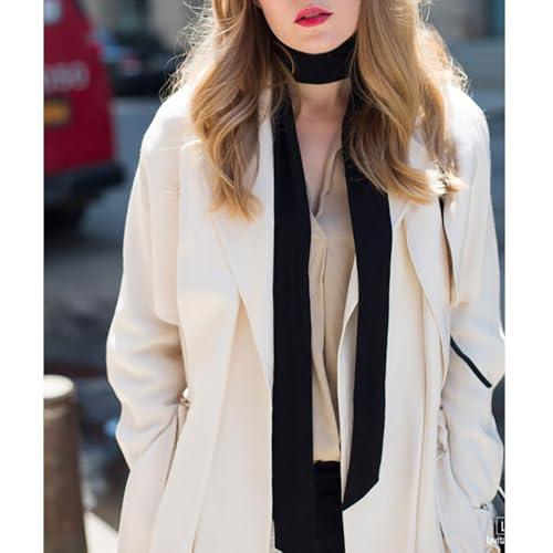 Long Thin Skinny Scarf Satin Neckerchief Ribbon Tie Waist Belt for Women - color: Black