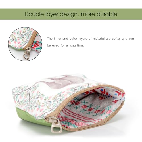 Women and Girls Cute Fashion Coin Purse Wallet Bag Change Pouch Key Holder - color: Forest Elephant