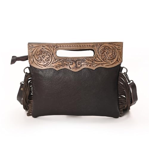 Merbaa Women Natural Cowhide Leather Crossbody Sling Bag With Adjustable Detachable Strap | Shoulder Bag | Handbag - color: Brown