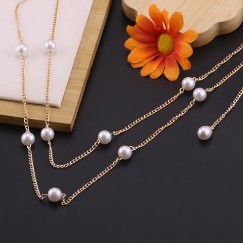 Bohemian Fake Pearl Bikini Body Chain for Women Adjustable Waterproof Belly Waist Jewelry Layered Cubic Zirconia Swimsuits Beach Chains Summer Festival Mermaid Party Accessories - style: Style-A