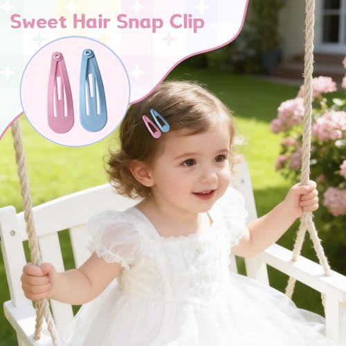 Snap Mini Hair Clips, 100PCS Premium Kids Barrettes Metal Non Slip Hair Bow Clips for Girls Toddler, 1.2 Inch 20 Colors