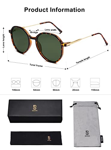 SOJOS Trendy Designer Hexagon Round Sunglasses for Women Fashion Big Shades Geometric Women Sunglasses SJ2181 - color: Tortoise