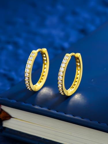 14K Gold Hoop Earrings for Women Hypoallergenic Lightweight Gold Huggie Hoop Earring Jewelry Gift - style: B-20mm