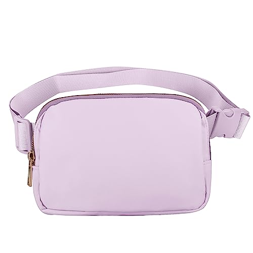 VOROLO Fanny Pack For Women And Men Crossbody Bag Belt Bag with Adjustable Strap Graduation Gifts Light Purple - color: Light Purple, style: 1 Pack Fanny Pack