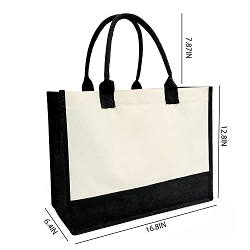 Initial Canvas Tote Bag for Women, Beach Bag with Inner Zipper Pocket Personalized Gifts for Wedding, Birthday | Initial - color: Y