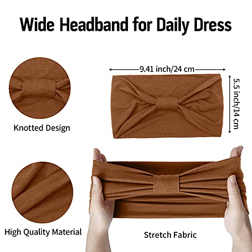 Huachi Wide Headbands for Women Black Stylish Head Wraps Boho Thick Hairbands Large African Sport Yoga Turban Headband Hair Accessories (Pack of 4) - color: Headbands 1
