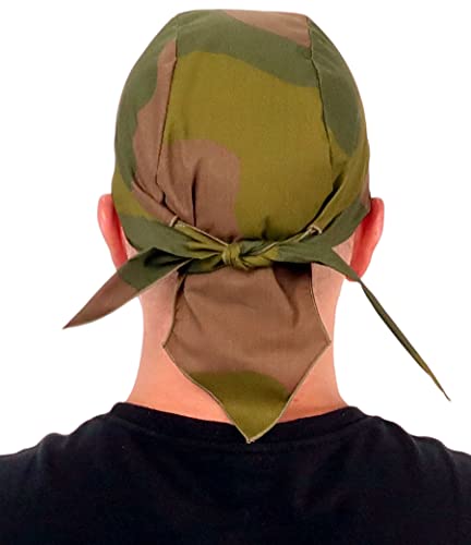 Sparkling EARTH - American Made Skull Caps Doo Rags Do Rag Durag Headwrap Head Wraps Skullies - Made in The USA! - color: Norway Woodland Camouflage Military