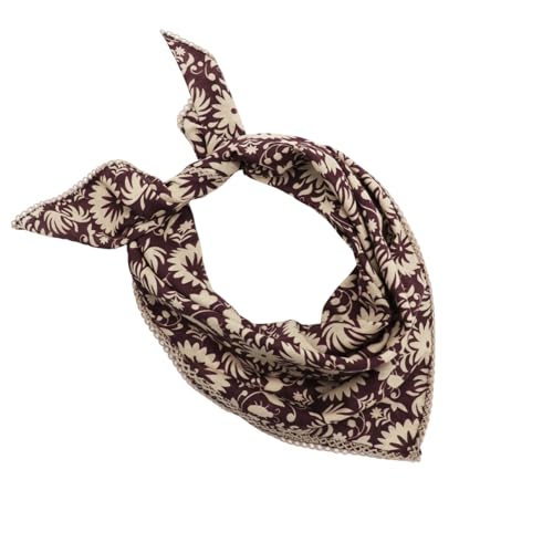 27.16'' Bandanas for Men, Cotton Mens Head Scarf with Flower Pattern Floral Hair Bandana Headband for Daily Casual - color: Coffee