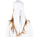 RIIQIICHY 35 Inch Head Scarf for Women Hair Scarf Like Silk Scarf Square Scarf Bandanas for Women - color: White