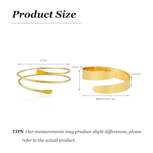 Long tiantian Arm Cuff Gold Bangles Cuff Bracelets Adjustable Upper Arm Jewelry for Women Beach Jewelry Trendy Stuff Gifts - color: A4:Arm Cuff