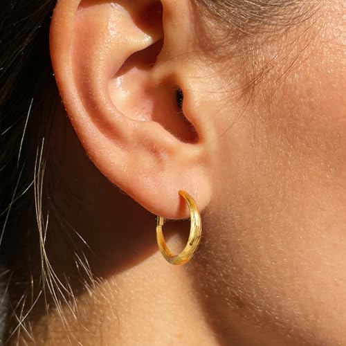 Gold Hoop Earrings for Women 14K Gold Plated Hoop Earrings Set, Large Medium Small Hoop Earrings Lightweight Hypoallergenic Huggie Statement Jewelry Gift for Women - color: Gold-B