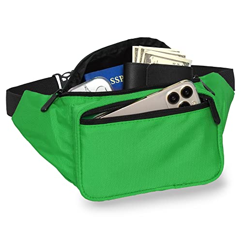 Green Fanny Pack Belt Bag I Mens Fanny Packs for Women Fashionable - Crossbody Bag Bum bag Waist Bag Waist Pack - Hands Free for Hiking, Running, Travel, Waterproof and more - color: Green