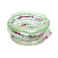 Pingyongchang Boho Colorful Beads Stackable Bracelets Set for Women Handmade Multicolor Seed Crystal Layered Stretch Bracelets Retro Country Holiday Beach Trendy Jewelry Gifts - color: Green