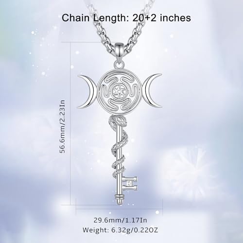 INFUSEU Mystical Hecate Triple Moon Goddess Necklaces, Divine Feminine Protection Gifts - style: Hecate Key