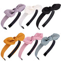 Jaciya Knotted Thin Headbands with Bow for Women, Girls - Non Slip Fashion Cute Top Knot Hair Accessories Bunny Ears - color: Solid Color