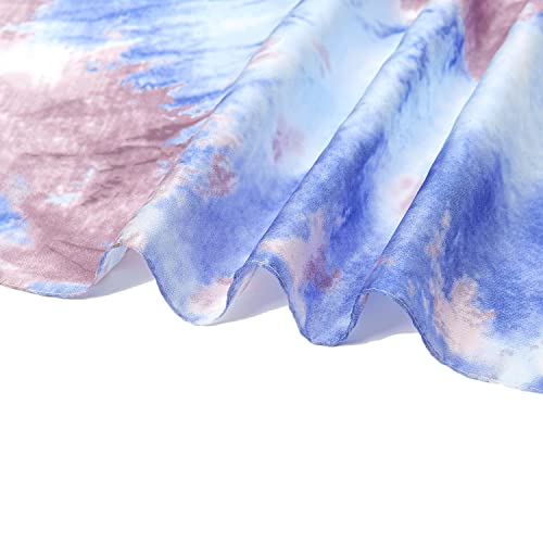RIIQIICHY Women Head Hair Scarf Like Satin Silk Scarf Sleeping Hair Wrapping Night 27.5" - color: Light Blue/Purple/Bean Paste/White