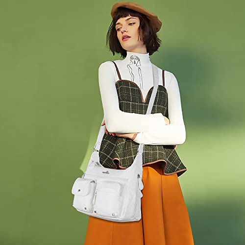 Angel Kiss Crossbody Bags for Women, Ladies Shoulder Handbags and Purses Medium Faux Leather Pocketbooks | Ladies - color: 1white