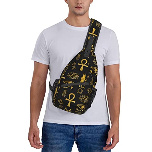 Sling Backpack For Men Hiking Daypack Crossbody Shoulder Bag Travel Chest Pack | Hiking - color: Ankh,cross