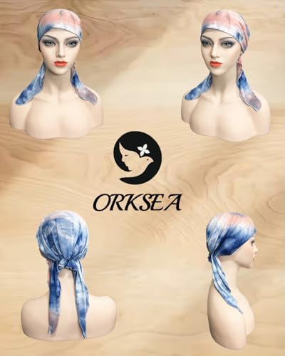 Chemo Headwear for Women Pre-Tied Head Scarf Headwraps Soft Turbans Cancer Hats Chemo Beanie Coverings Scarves - color: Camouflage Gray
