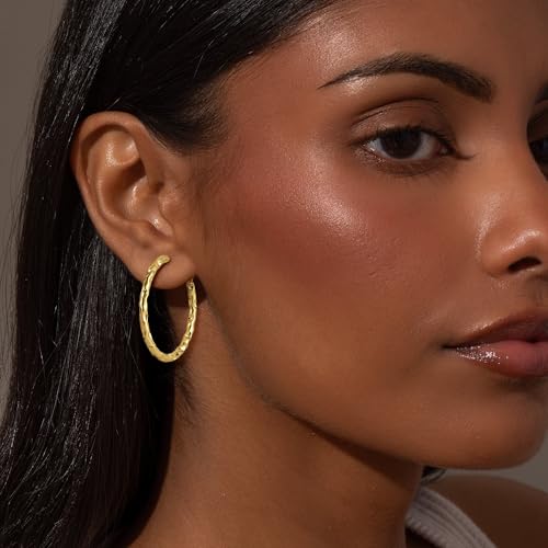 4 Pair Small Gold Hoop Earrings for Women Sensitive Ears - Hypoallergenic 14k Real Gold Plated Hoops Zirconia Cartilage Huggie Earrings Set Helix Piercing Earring Gold Jewelry for Women Gift - color: 1942 Hoop Gold