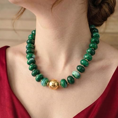 Chunky Beaded Starfish Shell Necklace for Women Colorful Boho Summer Chain Choker Beach Necklace with Acrylic Beads Trendy Chunky Jewelry Gifts - color: XL010A