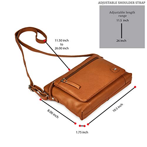 Leather Crossbody Bags for Women Small Soft Genuine Pebbled Sling Shoulder Handbag Crossover Purse with Full Adjustable Strap (Cognac Nappa) - color: Cognac Nappa