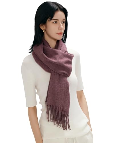 maamgic Women's Winter Scarf Soft Warm Scarf for Women Cozy Shawl Wraps for Women Lightweight Pashmina Style Wrap - color: Solid Reddish Brown