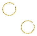 Forbidden Body Jewelry Nose Rings Set Surgical Steel Braided Hoops for Pierced and Fake Nose and Cartilage Piercings 14G-20G - style: 18g 8mm Gold Tone (2Pcs)