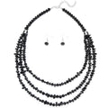 Errally Layered Beaded Statement Necklace Multi Strand Crystal Beads Collar Necklace and Earring Sets for Women Fashion Costume Jewelry Set Gifts for Her - color: 15-Black