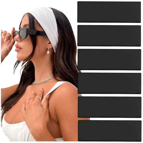 IVARYSS Workout Headbands for Women Non Slip, Premium Stretchy Soft Fabric Head Bands for Women's Hair, Wear for Yoga, Running, Sport, 6 Pack, Black - color: Black