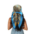 Large Square Head Satin Scarf Silk Feeling Hair Scarf 35"Head Scarves Bandana for Women Headscarfs for Women's Hair - color: C1-blue